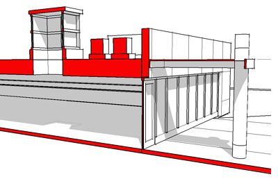 rendering of exterior of building side